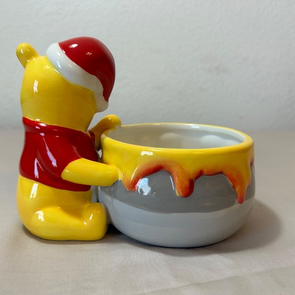 RARE | Winnie The Pooh Honey Pot Candy Dish | Santa Hat Christmas Disney‎ - Picture 3 of 6